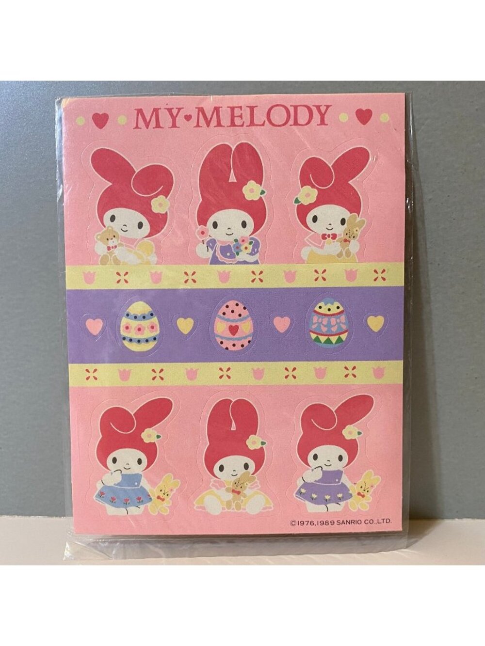Vintage Sanrio Artbloom 1989 My Melody Egg Stickers